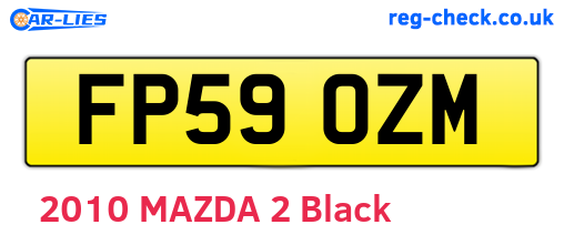 FP59OZM are the vehicle registration plates.