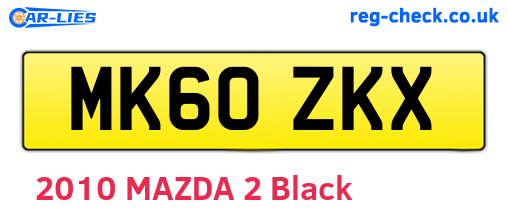 MK60ZKX are the vehicle registration plates.