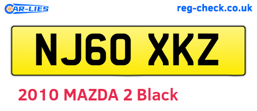NJ60XKZ are the vehicle registration plates.