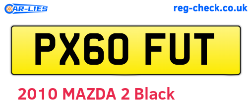 PX60FUT are the vehicle registration plates.