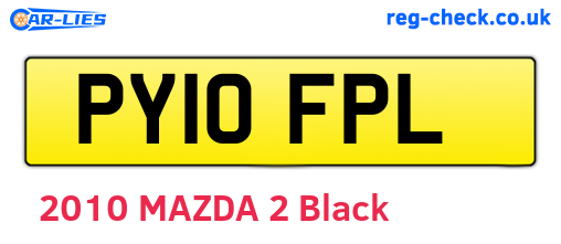 PY10FPL are the vehicle registration plates.