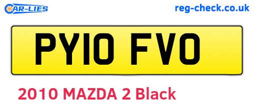 PY10FVO are the vehicle registration plates.