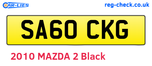 SA60CKG are the vehicle registration plates.