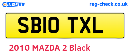 SB10TXL are the vehicle registration plates.