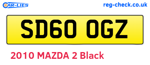 SD60OGZ are the vehicle registration plates.