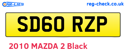SD60RZP are the vehicle registration plates.