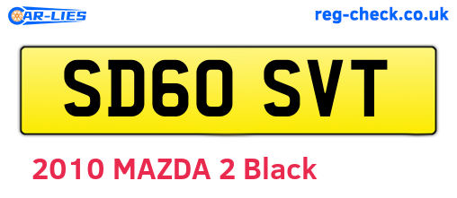 SD60SVT are the vehicle registration plates.