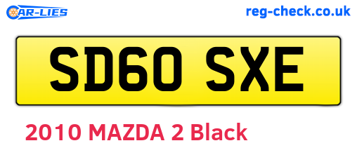 SD60SXE are the vehicle registration plates.