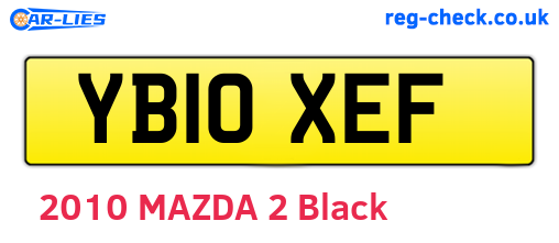 YB10XEF are the vehicle registration plates.
