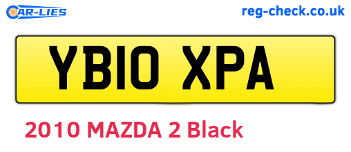 YB10XPA are the vehicle registration plates.