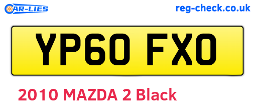 YP60FXO are the vehicle registration plates.
