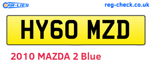 HY60MZD are the vehicle registration plates.