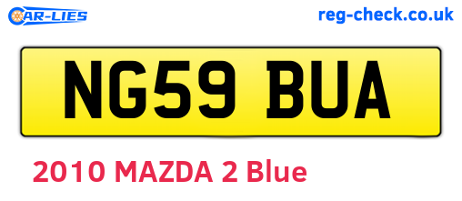 NG59BUA are the vehicle registration plates.