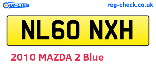 NL60NXH are the vehicle registration plates.