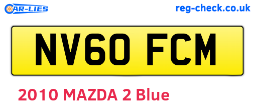 NV60FCM are the vehicle registration plates.