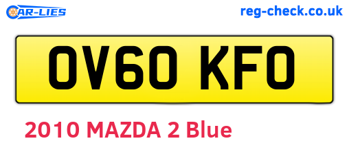 OV60KFO are the vehicle registration plates.