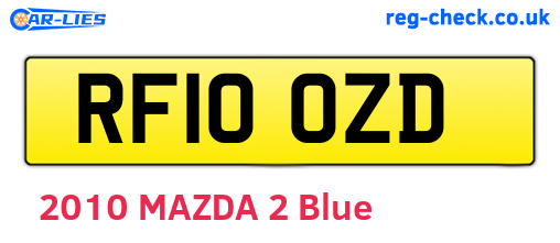 RF10OZD are the vehicle registration plates.