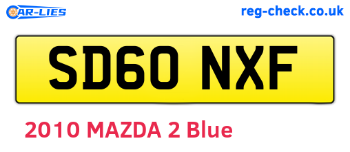 SD60NXF are the vehicle registration plates.