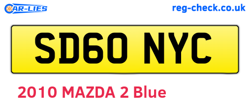 SD60NYC are the vehicle registration plates.