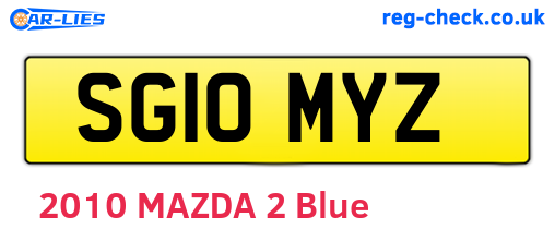 SG10MYZ are the vehicle registration plates.