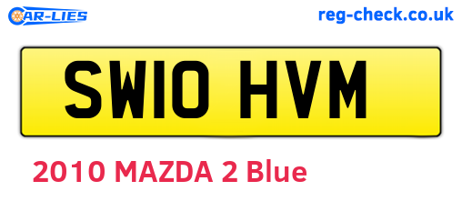 SW10HVM are the vehicle registration plates.