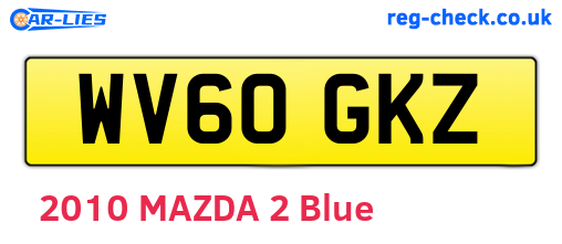 WV60GKZ are the vehicle registration plates.