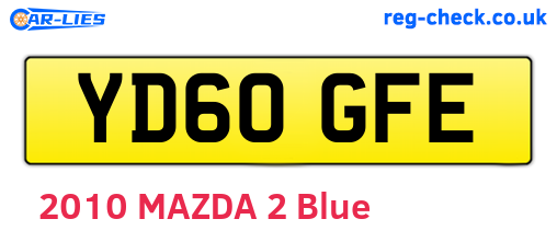YD60GFE are the vehicle registration plates.