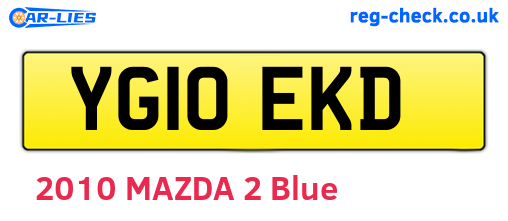 YG10EKD are the vehicle registration plates.