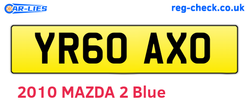 YR60AXO are the vehicle registration plates.
