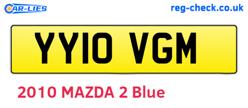 YY10VGM are the vehicle registration plates.