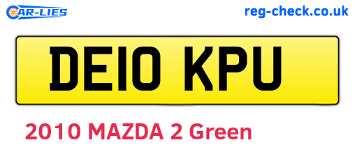 DE10KPU are the vehicle registration plates.