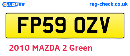 FP59OZV are the vehicle registration plates.