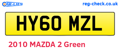 HY60MZL are the vehicle registration plates.
