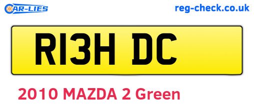 R13HDC are the vehicle registration plates.