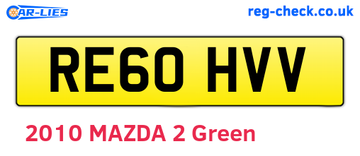 RE60HVV are the vehicle registration plates.