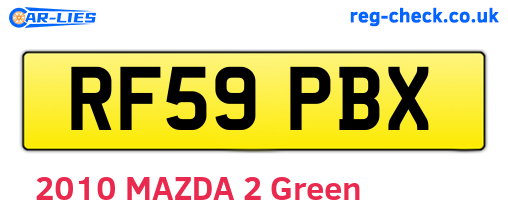 RF59PBX are the vehicle registration plates.