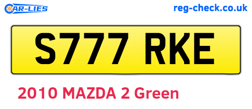 S777RKE are the vehicle registration plates.