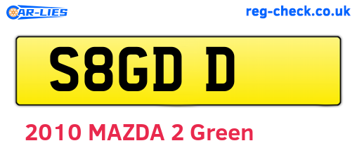 S8GDD are the vehicle registration plates.