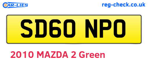 SD60NPO are the vehicle registration plates.