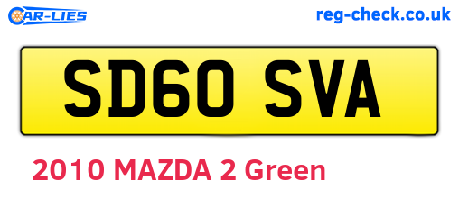 SD60SVA are the vehicle registration plates.