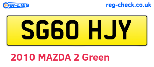 SG60HJY are the vehicle registration plates.