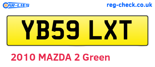 YB59LXT are the vehicle registration plates.