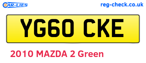 YG60CKE are the vehicle registration plates.