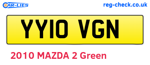 YY10VGN are the vehicle registration plates.