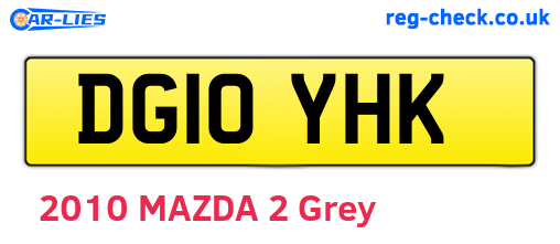 DG10YHK are the vehicle registration plates.