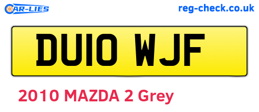 DU10WJF are the vehicle registration plates.