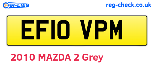 EF10VPM are the vehicle registration plates.