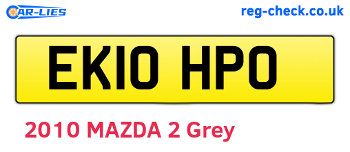 EK10HPO are the vehicle registration plates.