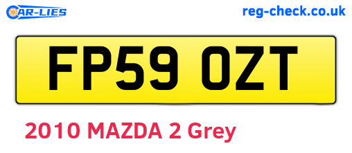 FP59OZT are the vehicle registration plates.