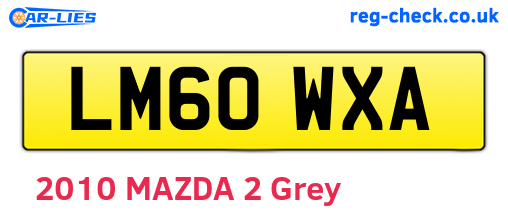 LM60WXA are the vehicle registration plates.